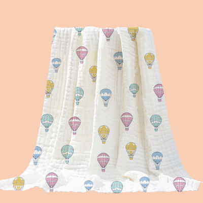 100%Cotton que imprimen niños casuales tejidos envoltura de las capas 40S del ocio de las mujeres del bebé a tres cubren la tela combinada de Guze del crespón