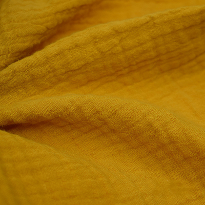 El hilado teñió la tela amarilla de Gauze Fabric Crinkle Double Gauze del crespón 130GSM