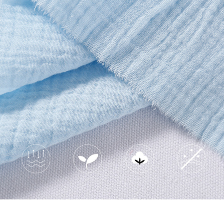 Seis pieles naturales de Gauze Fabric No Flurescent Agent del crespón de la capa amistosas