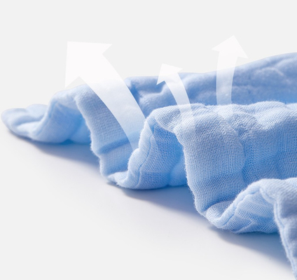 Absorción de agua inmediata azul de Gauze Fabric 40S 220GSM de la envoltura de la capa multi