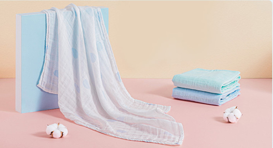 firmeza de color fuerte modal azul tejida caja fuerte de Gauze Towels el 100% del bebé 30S