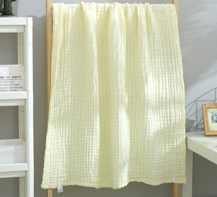 crespón blanco de la fibra de Gauze Fabric No Fluorescent Agent del bebé de la arruga 32S