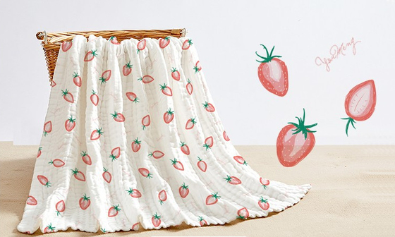 Manta infantil floral del abrigo de Gauze Fabric 165gsm del algodón del niño brillante natural