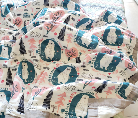 Gauze Baby Fabric impreso de encargo 180GSM natural se opone a los rayos ultravioletas