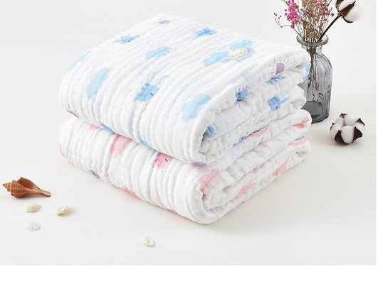 Desenroscado cuatro capas imprimió la sensación suave de la manta del bebé de Gauze Fabric 220GSM