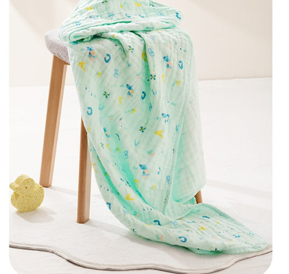 Capa floral peinada Gauze Blanket No Chemical del algodón 40S Gauze Fabric 6