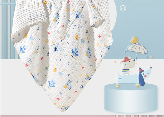 Sostenible recién nacido de impresión animal de Gauze Fabric Swaddle Wrap For del algodón orgánico