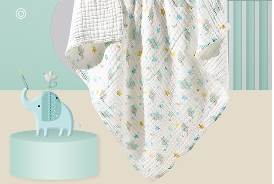 Cinco capas de 240GSM Gauze Fabric Swaddle Blanket Fabric fino respirable