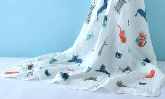 Burbuja amistosa segura Gauze Fabric del algodón de Eco paño de la envoltura del algodón de 4 capas