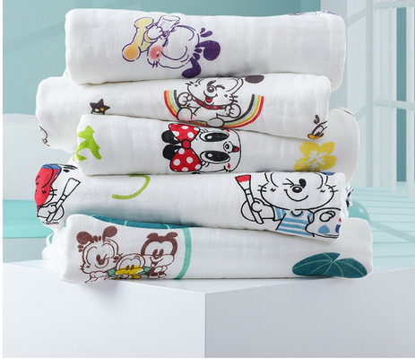 El crespón tejido estampado de animales imprimió cómodo mullido de Gauze Fabric el 100m/rollo