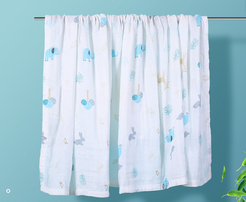 Cuatro capas imprimieron a Gauze Fabric tela suave del bebé de la anchura de 53 pulgadas