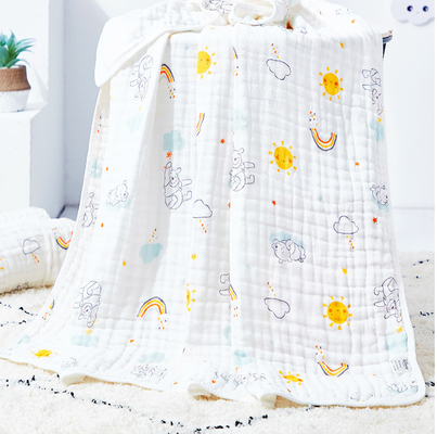 Sequedad impresa natural altamente absorbente de Gauze Fabric Three Layers Quick