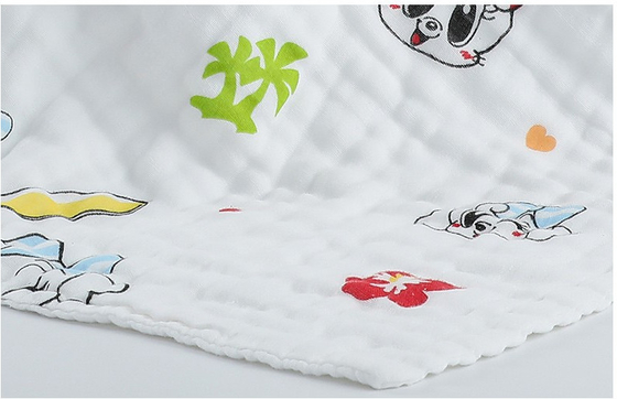 Peinar aduana del algodón imprimió la toalla de baño de la envoltura de los niños de Gauze Fabric 170gsm