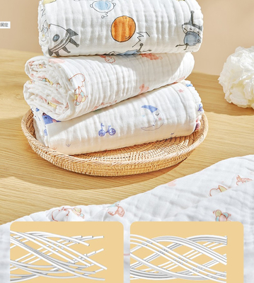Manta recién nacida coloreada cómoda de Gauze Fabric Three Layer Kids