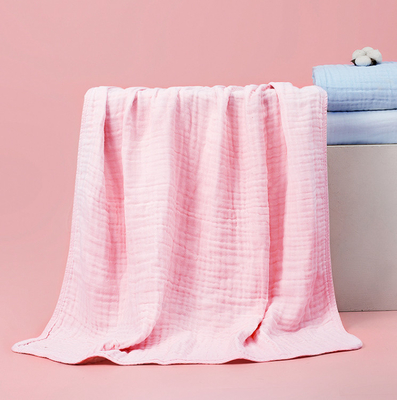 Toallas de baño recién nacidas amarillas rosadas de múltiples capas del bebé de Gauze Fabric 165GSM