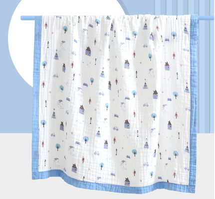 4 material suave diseñado vivo de la envoltura del bebé de Gauze Fabric 210gsm de la capa