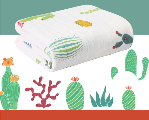 Y amarilla bebé modelado fruta verde Gauze Blankets de Gauze Fabric 220GSM