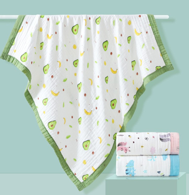 Firmeza algodón floral Gauze Fabric Gauze Bath Towel de cuatro capas 57 pulgadas