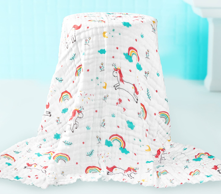 250GSM acresponan la absorción de Gauze Fabric Lovely Pattern Moisture de 6 capas