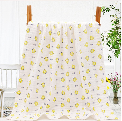Capa Gauze Fabric High Hygroscopicity del algodón 6 del estampado de plores 40S de las plantas