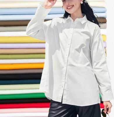 Tela de Spandex del poliéster del algodón de la elasticidad para los bolsos 45sX45D+40D130X70 160GSM de la camisa de Fress de los pantalones