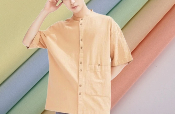 Sólido casual de la firmeza de la ropa 40sX40s 185GSM de Tencel de algodón de la tela de imitación de la camisa el alto teñió