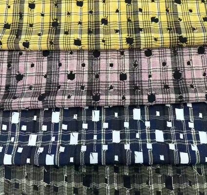 100% Algodón a Cuadros 130gsm Tela de Camisa de Moda Mezclas Artísticas