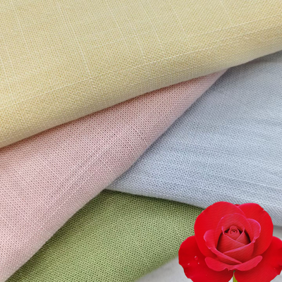 220 GSM Tejido de lino de rayón resistente a las arrugas y transpirable para blusas y camisas