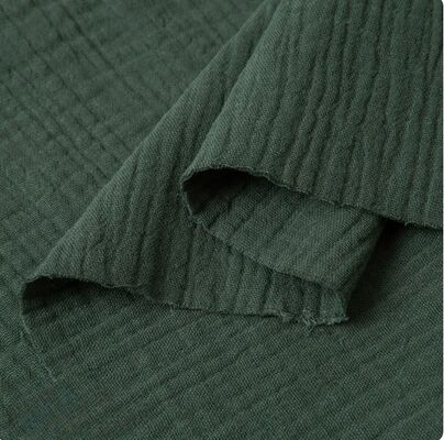 Tela 100% de gasa doble de algodón 130GSM, tela orgánica transpirable de muselina de algodón para ropa de bebé