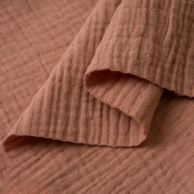 Tela 100% de gasa doble de algodón 130GSM, tela orgánica transpirable de muselina de algodón para ropa de bebé