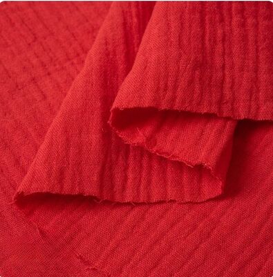 Tela 100% de gasa doble de algodón 130GSM, tela orgánica transpirable de muselina de algodón para ropa de bebé