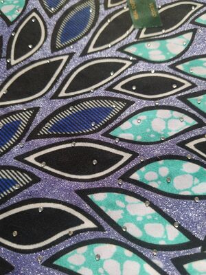 Tejido de impresión de cera africana con piedras de hierro fijas en caliente 91% algodón 9% spandex, alta resistencia a las arrugas, excelente recuperación elástica
