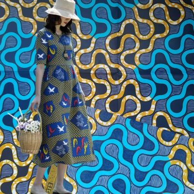 Tela de cera africana 100% algodón con alta resistencia a las arrugas y colores vibrantes para vestidos Ankara y Kitenge