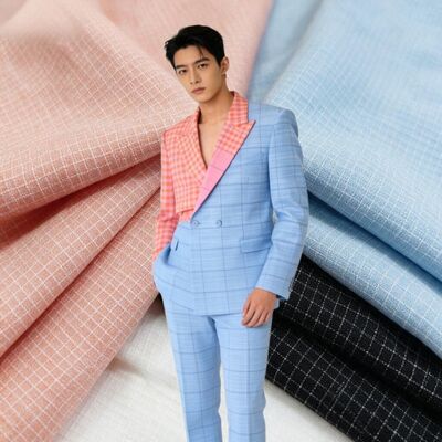 Tejido de chaqueta teñido de hilo con 68% de poliéster 30% de rayón 2% de espandéx para uniformes