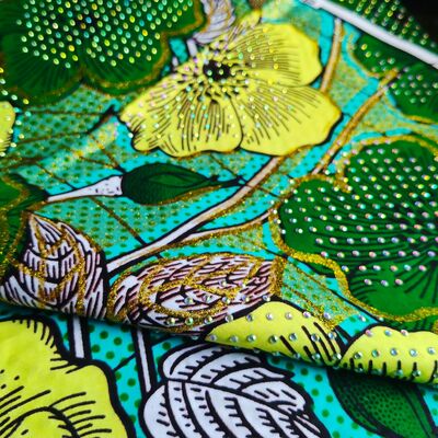 Premium 100% Cotton African Wax Print Fabric with Vibrant Colors and 115cm Width