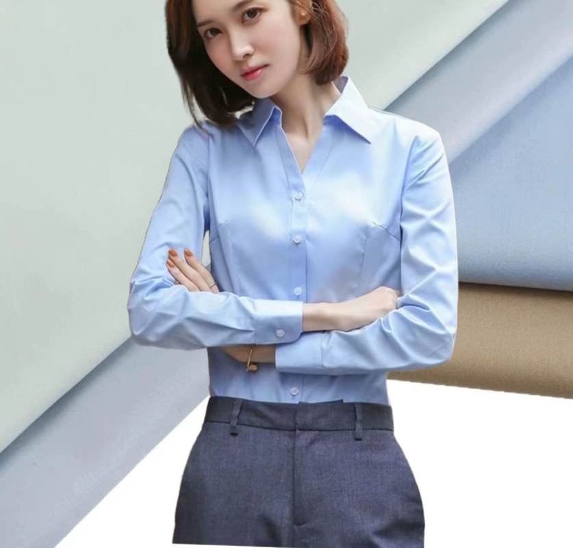 60% Algodón 40% Poliéster Tejido CVC  Pantalones Ropa de Trabajo Diaria 125gsm Camisa de Oficina Ropa