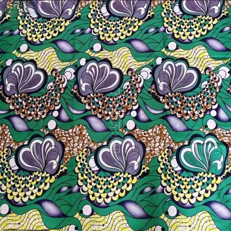 Tela premium con estampado de cera africana, 100% algodón, colores vibrantes y 115 cm de ancho