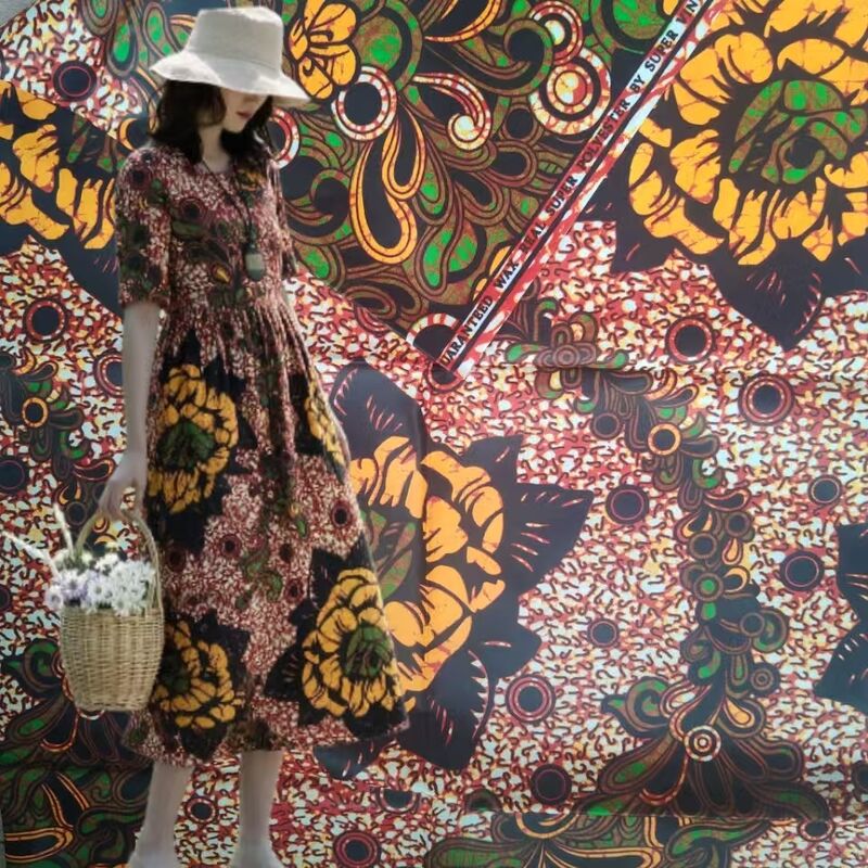 Tela de cera africana 100% algodón con colores vibrantes y alta resistencia a las arrugas para estilos Ankara y Kitenge